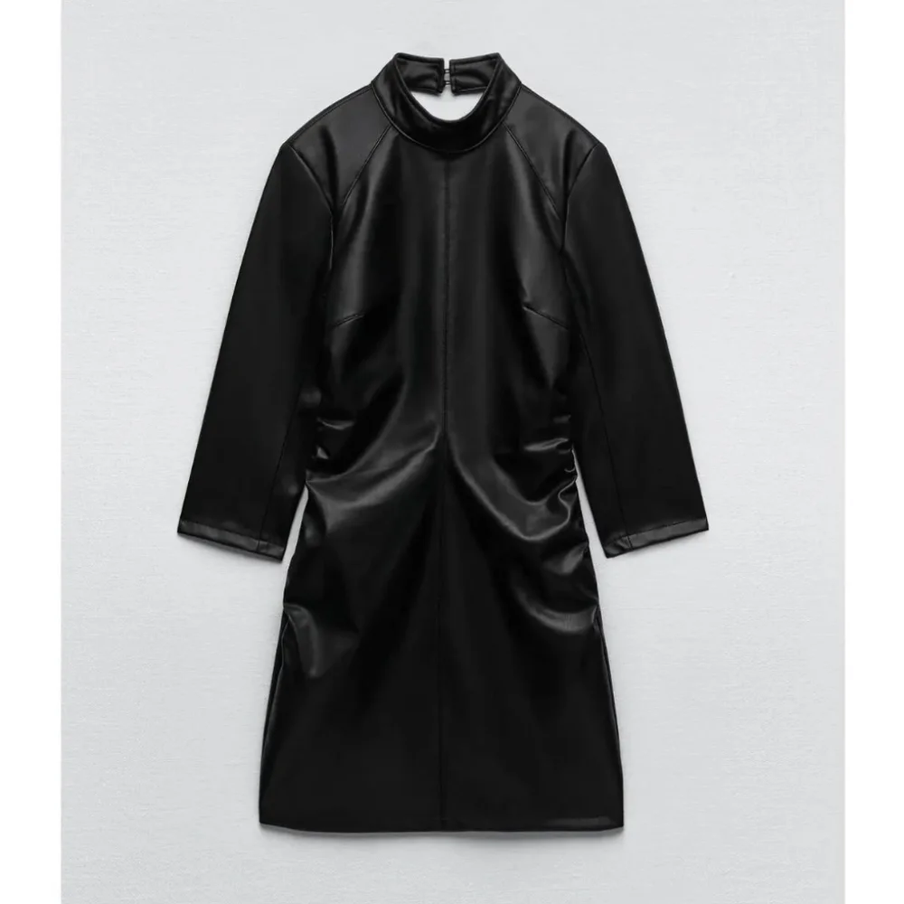NWT Zara Faux Leather Cutout Back Mini Dress, Size M - Picture 7 of 10